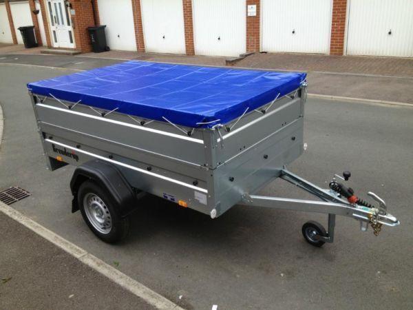 New trailer Brenderup 1205s with Extension Side Kit (Doubles the Height) and flat cover