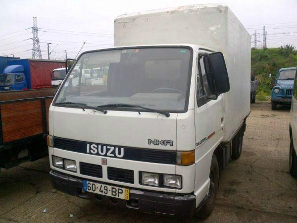 Left hand drive Isuzu NKR 55E 3.5 Ton isothermic box lorry. Year: 1993