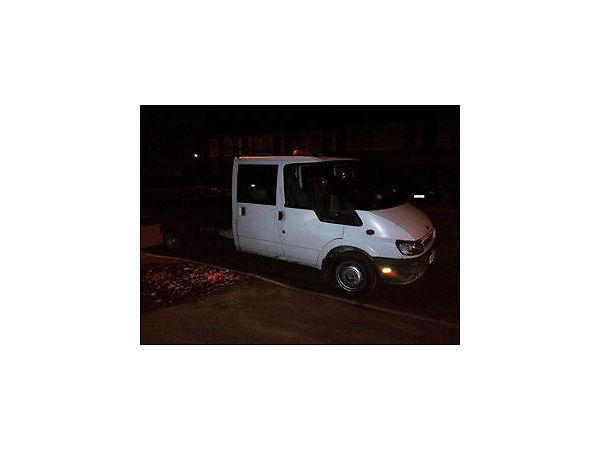 02 transit crew-cab lwb pickup with long alloy body 12month mot 6 month tax £1800