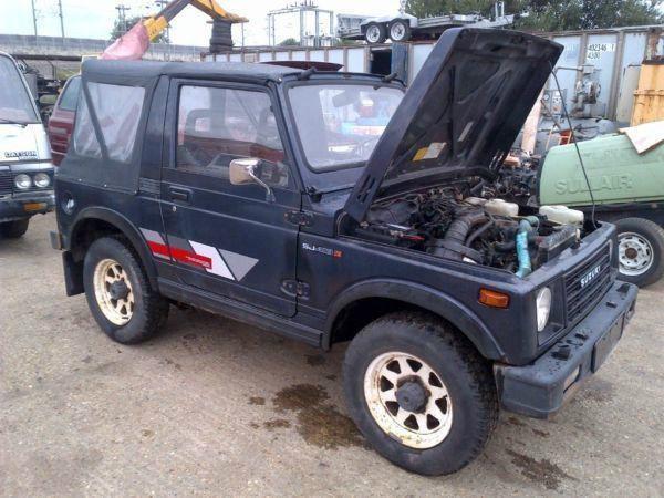 Left hand drive Suzuki SJ413 Petrol 4 x 4 Jeep convertible. Year: 1992
