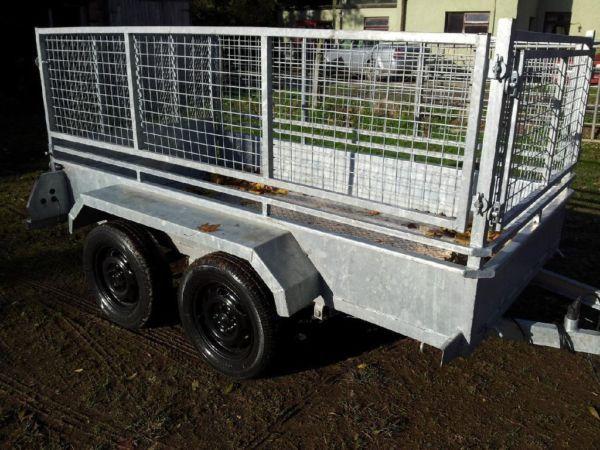 8 x 4 twin axle trailer with high mesh sides. removal as new stamped fully galvinsed.
