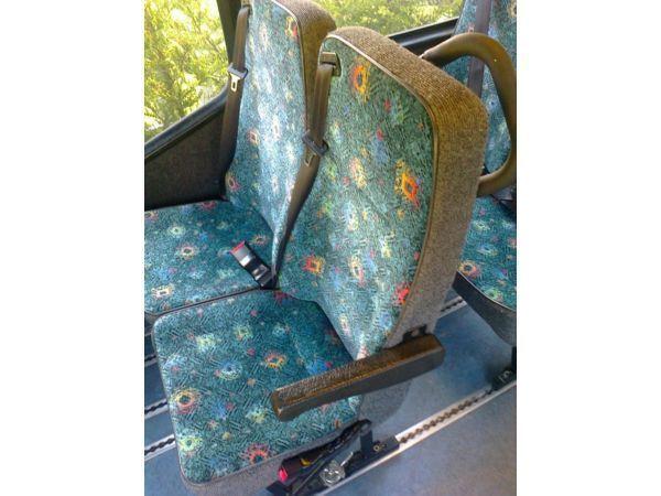 MINIBUS / COACH SEATS WITH FITTED SEAT-BELTS & ARMRESTS, 15 OF, 5 DOUBLES, 5 SINGLES