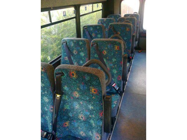 MINIBUS / COACH SEATS WITH FITTED SEAT-BELTS & ARMRESTS, 15 OF, 5 DOUBLES, 5 SINGLES