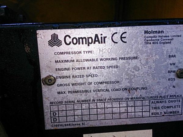 Compair HOLMAN H20 Deutz Diesel Road Tow Compressor