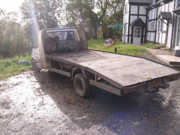 Ford Transit extra long wheel base recovery truck. 16ft beavertail
