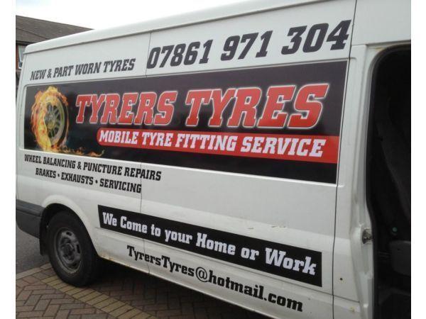 Brand new tyres fitted. New or part worn available. Phone Tyrer's Tyres today. WE COME TO YOU.