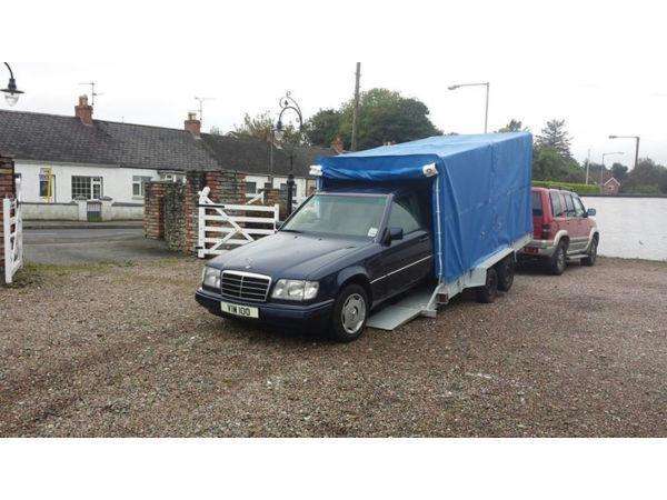 tilt bed car transporter trailer new winch ,new cover , newly refurbished very easy towed in transit