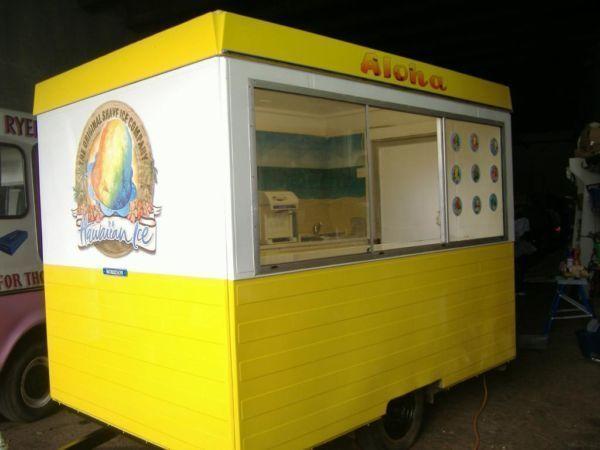 mobile catering trailer. whitby morrison body .hawaiian ice machine icecream tea